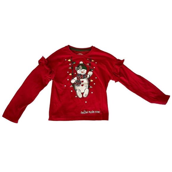 “Snow Much Fun” Snowgirl LS T-shirt, Sz 4-5 - Picture 1 of 2